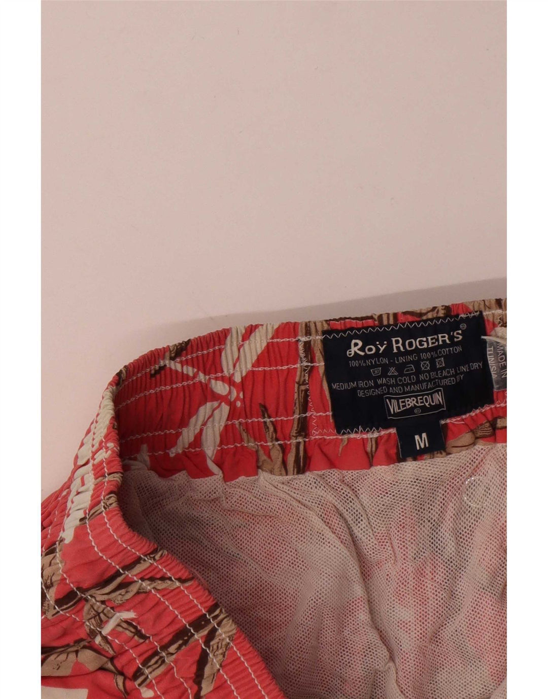 Pantaloncini da bagno da uomo Roy Rogers Nylon floreale rosso medio