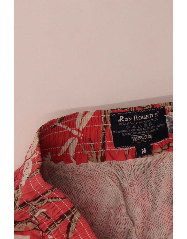 Pantaloncini da bagno da uomo Roy Rogers Nylon floreale rosso medio