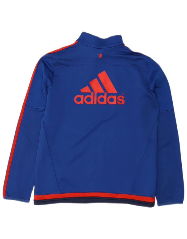 Felpa grafica Adidas da ragazzo del Manchester United, 13-14 anni, blu