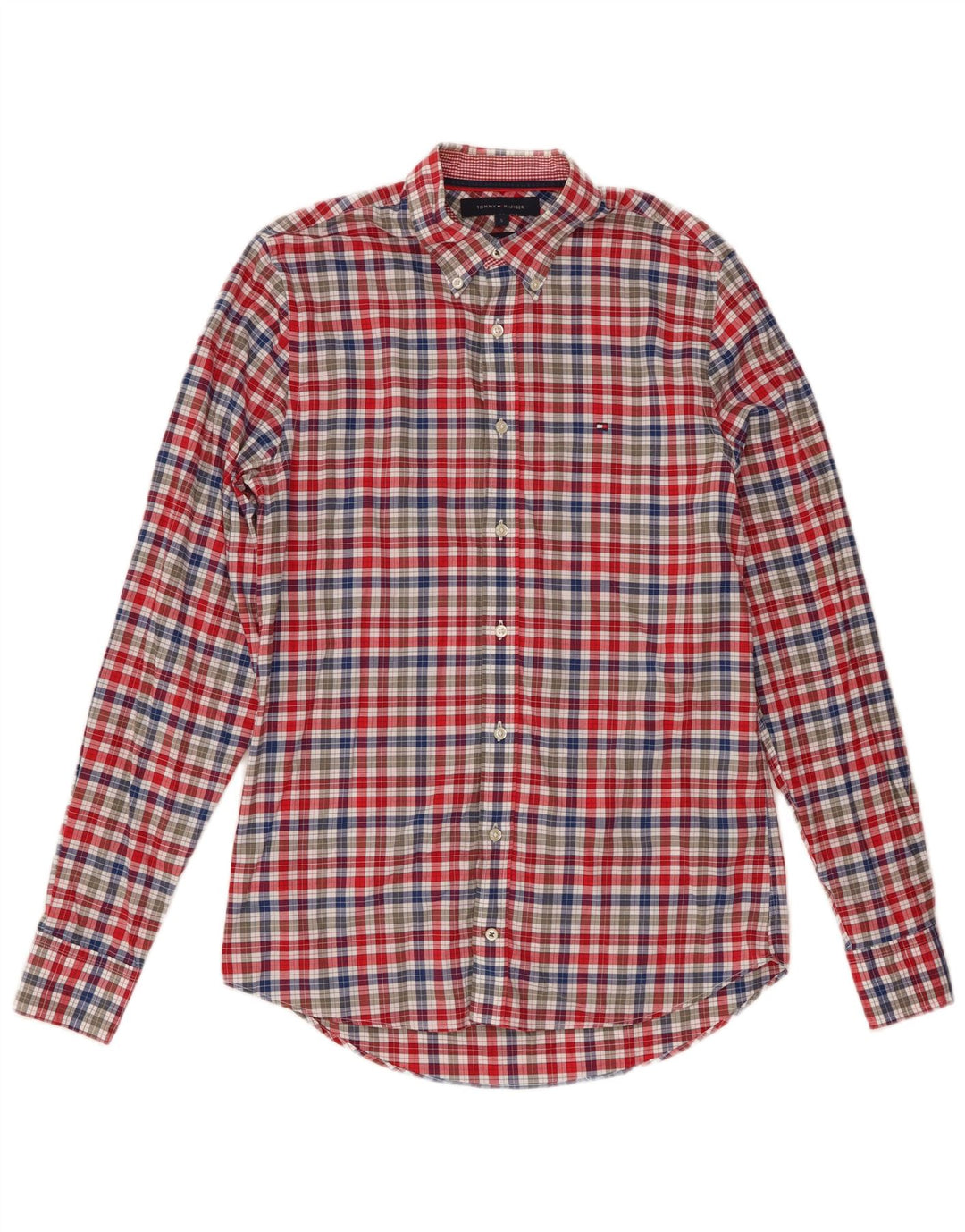 Camicia slim fit da uomo Tommy Hilfiger piccola in cotone a quadretti multicolore
