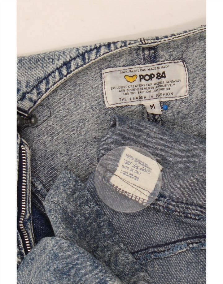 POP 84 Abito in denim a maniche lunghe da donna UK 14 Cotone blu medio