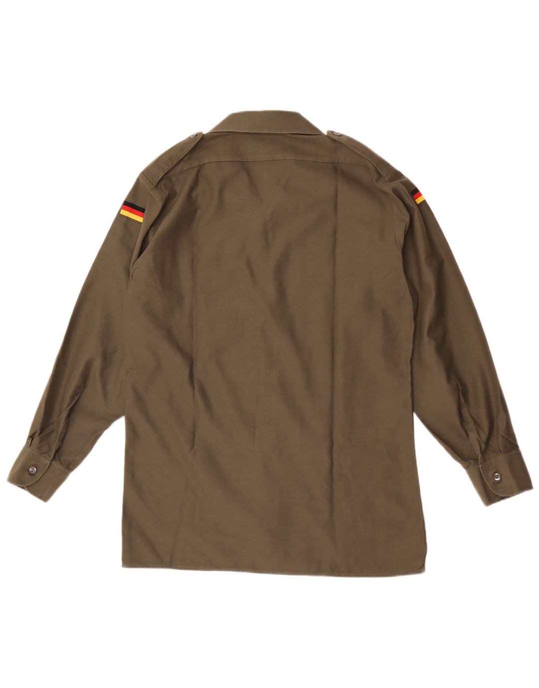Camicia militare vintage da uomo taglia 39/40 poliestere kaki medio