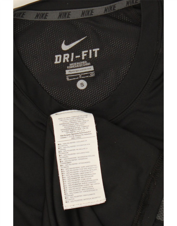Canotta Nike Dri Fit da uomo, piccola, in poliestere color block nero