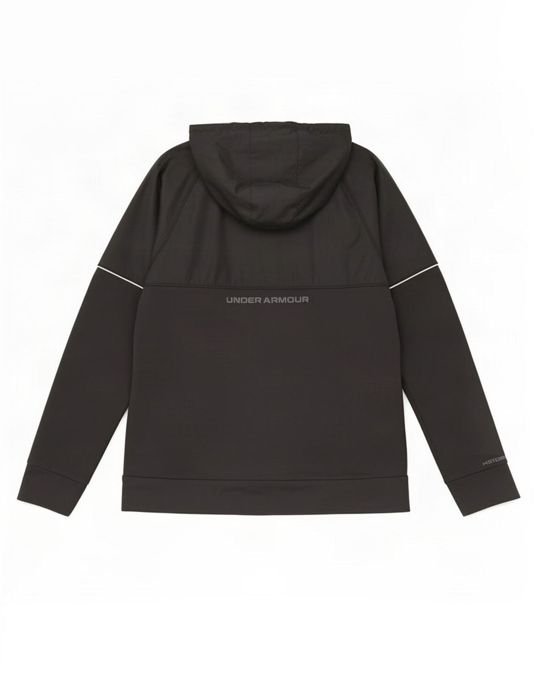 Felpa con cappuccio e zip grafica da uomo Under Armour, poliestere nero medio