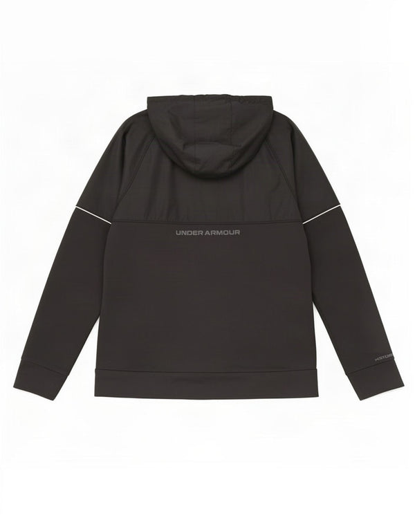 Felpa con cappuccio e zip grafica da uomo Under Armour, poliestere nero medio