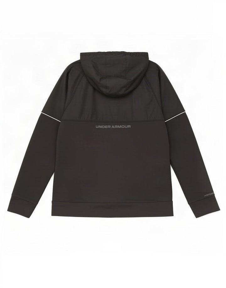 Felpa con cappuccio e zip grafica da uomo Under Armour, poliestere nero medio