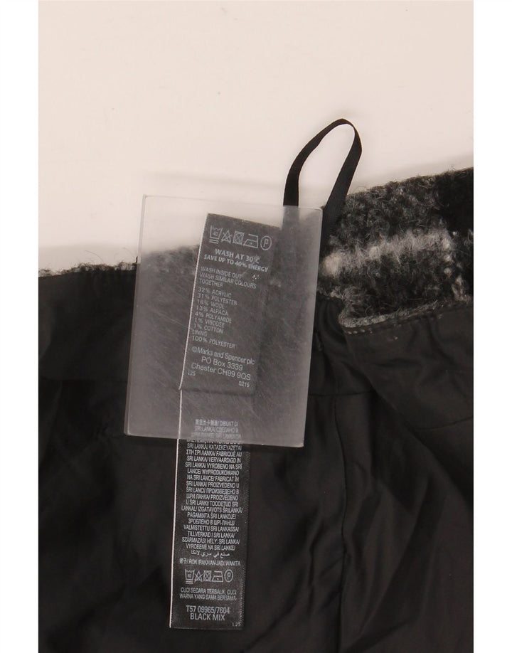 Minigonna da donna Marks & Spencer UK 12 media W32 acrilico a quadri grigio