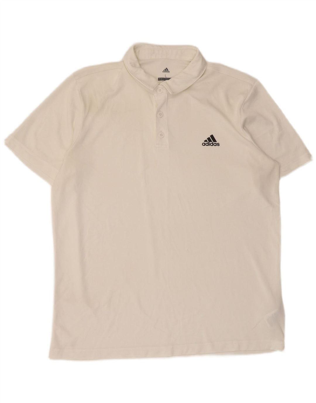 Polo Adidas Climalite da uomo grande in poliestere bianco