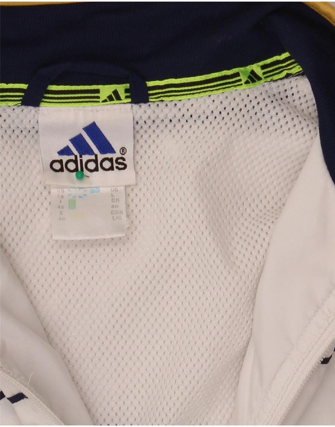 Giacca da tuta da donna Adidas UK 14 Large White Colourblock