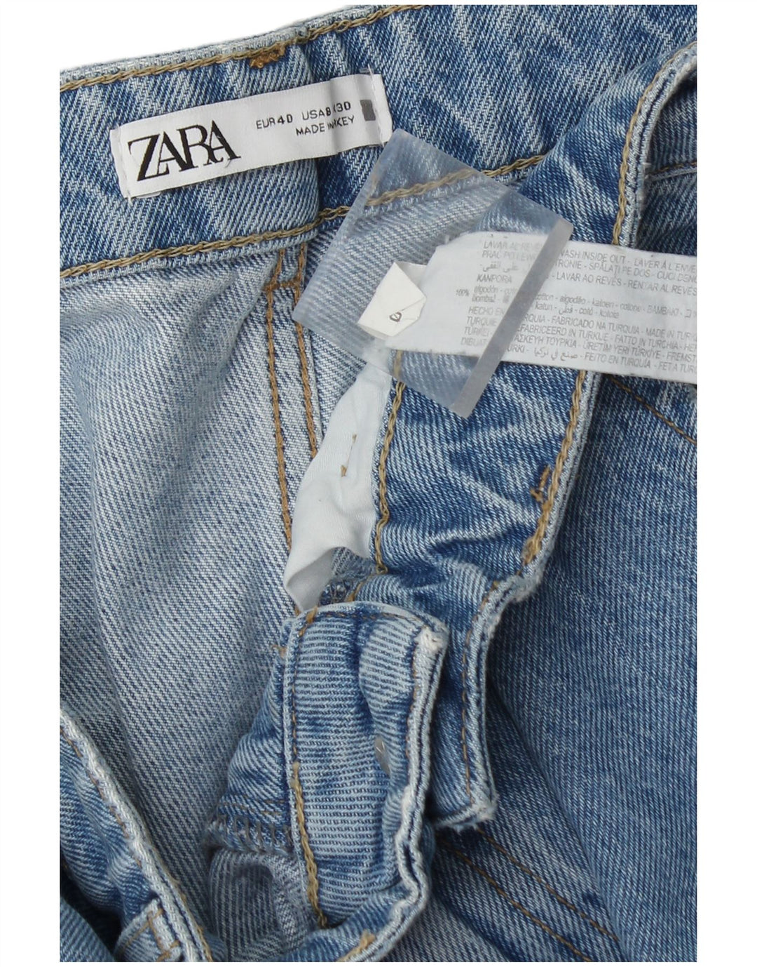 Jeans larghi cargo da donna Zara EU 40 medio W30 L30 cotone blu