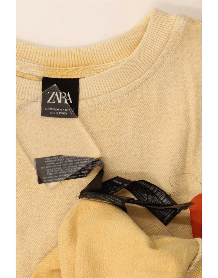 Felpa grafica da uomo Zara in cotone beige medio