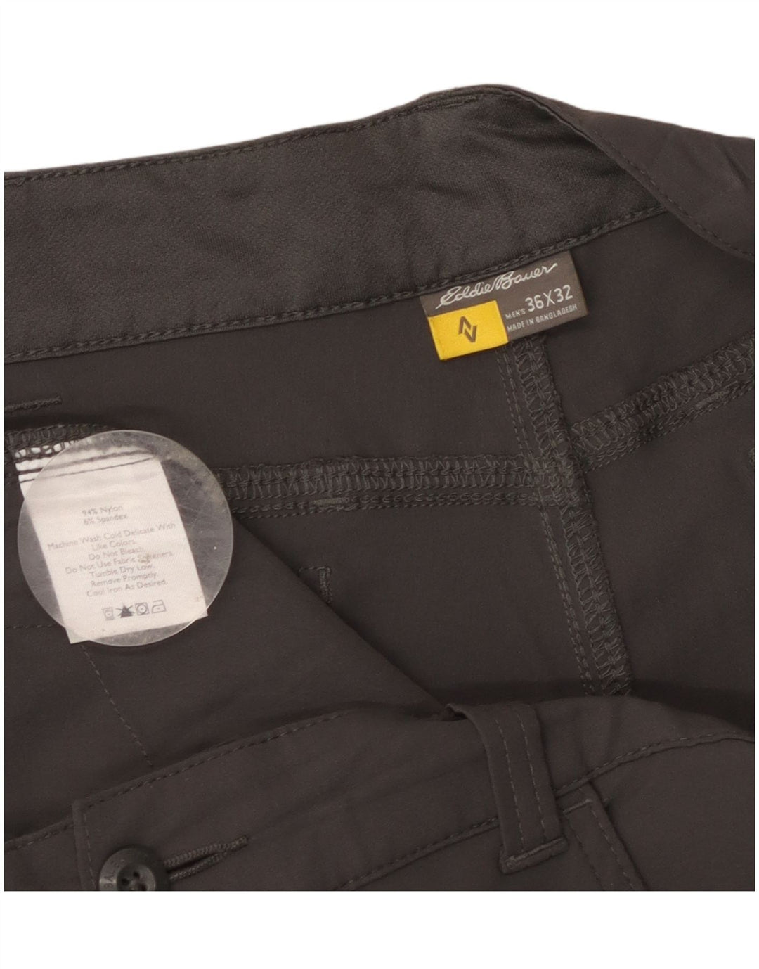 Pantaloni cargo dritti da uomo EDDIE BAUER W36 L32 nylon grigio