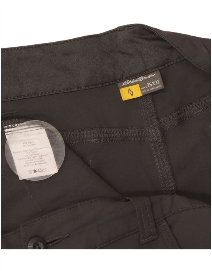 Pantaloni cargo dritti da uomo EDDIE BAUER W36 L32 nylon grigio