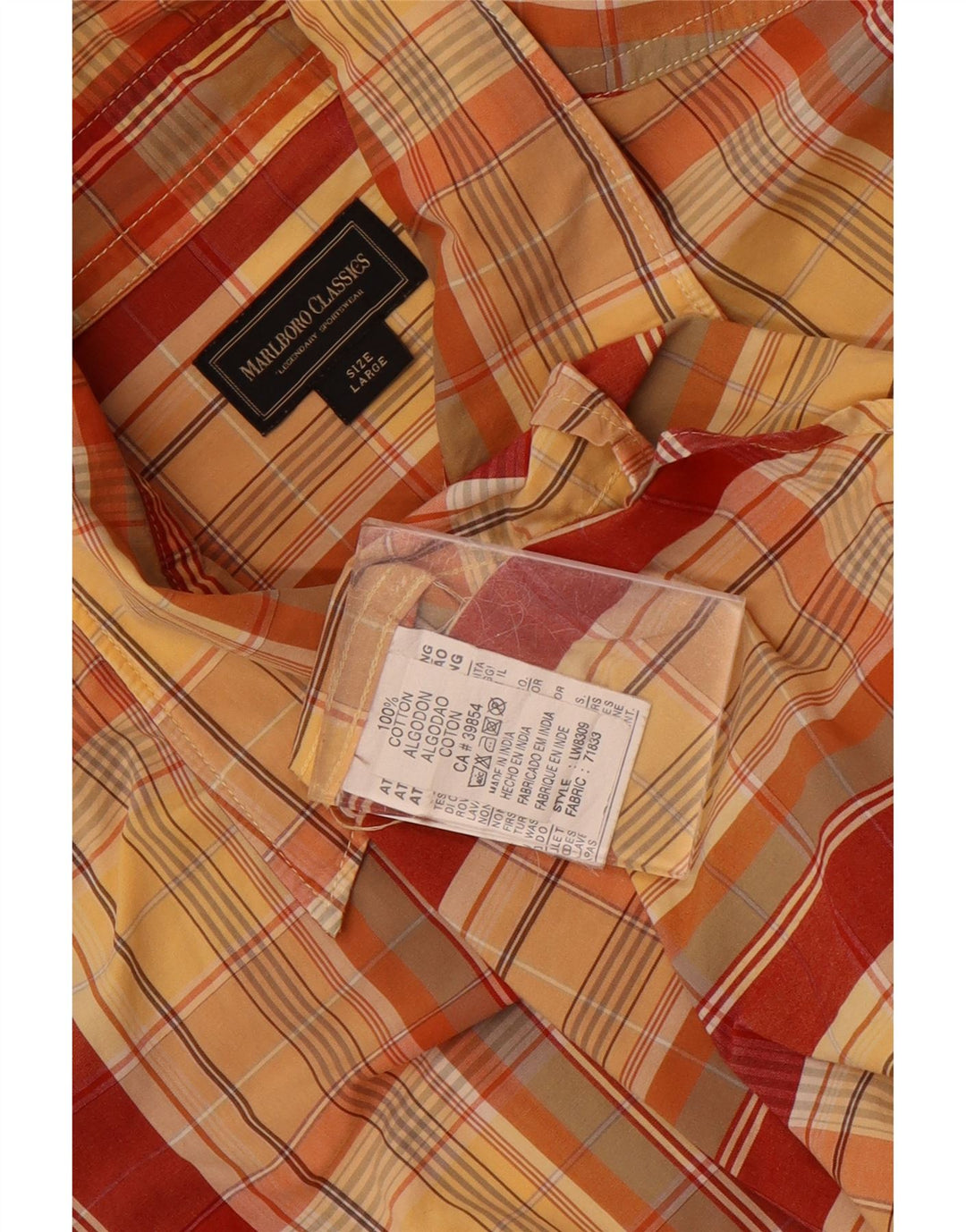 Camicia da uomo Marlboro Classics a quadri multicolori grandi