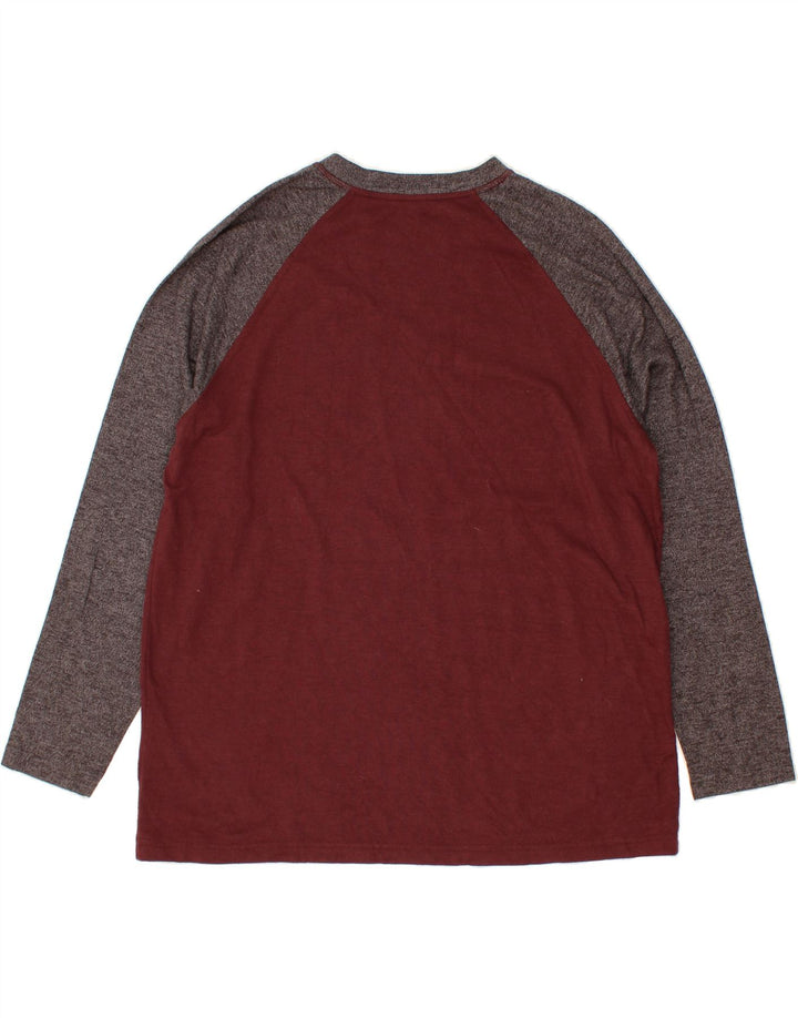 EDDIE BAUER Top da uomo a maniche lunghe 2XL in cotone color block marrone