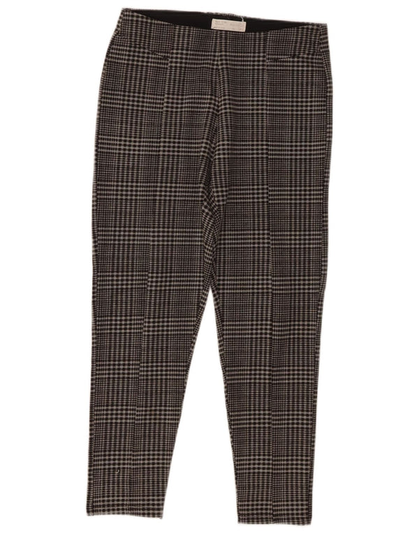 Pantaloni casual slim per ragazze Zara 13-14 anni W26 L23 poliestere a quadri grigi