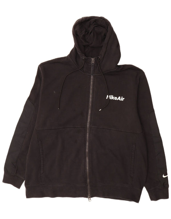 Felpa con cappuccio e zip da uomo Nike 2XL cotone nero