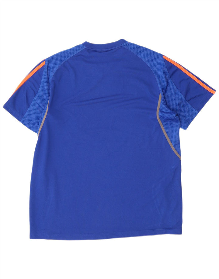 T-shirt da uomo Adidas Top in poliestere blu medio