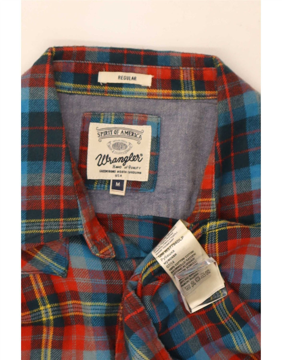 Camicia da uomo in flanella vestibilità regolare Wrangler in cotone a quadri rosso medio