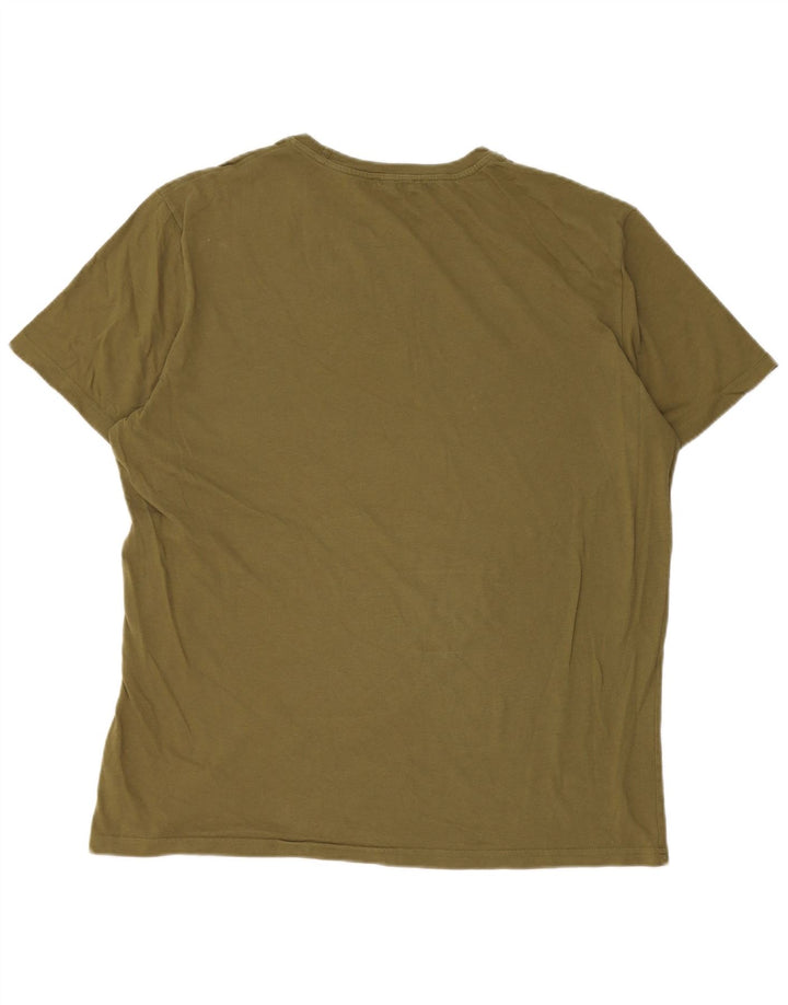 T-shirt da uomo Benetton Top XL in cotone kaki
