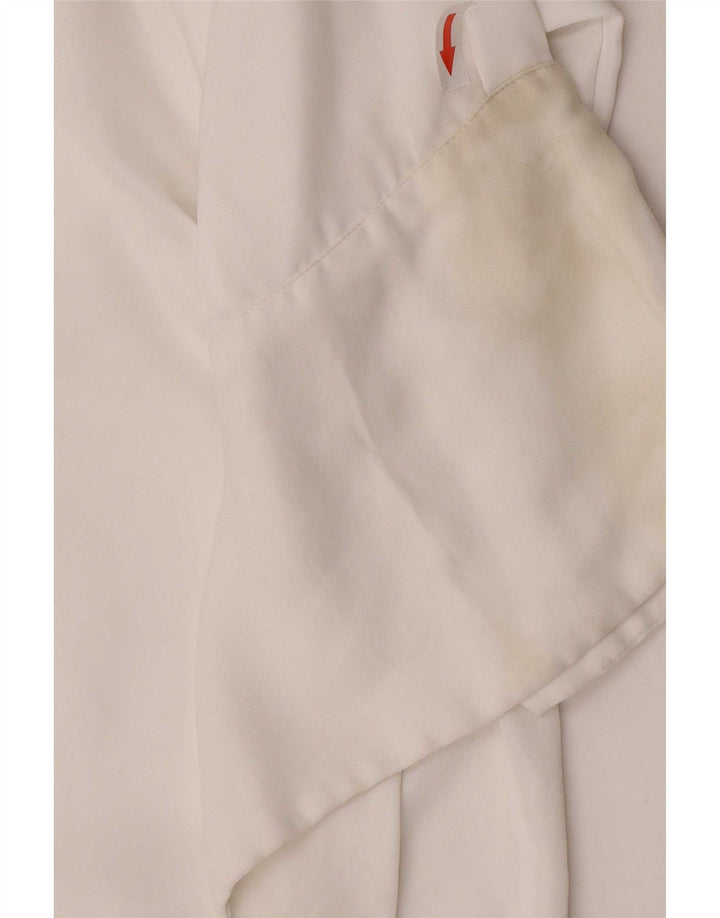 Camicia Zara Donna Camicetta UK 10 Small Bianca Viscosa