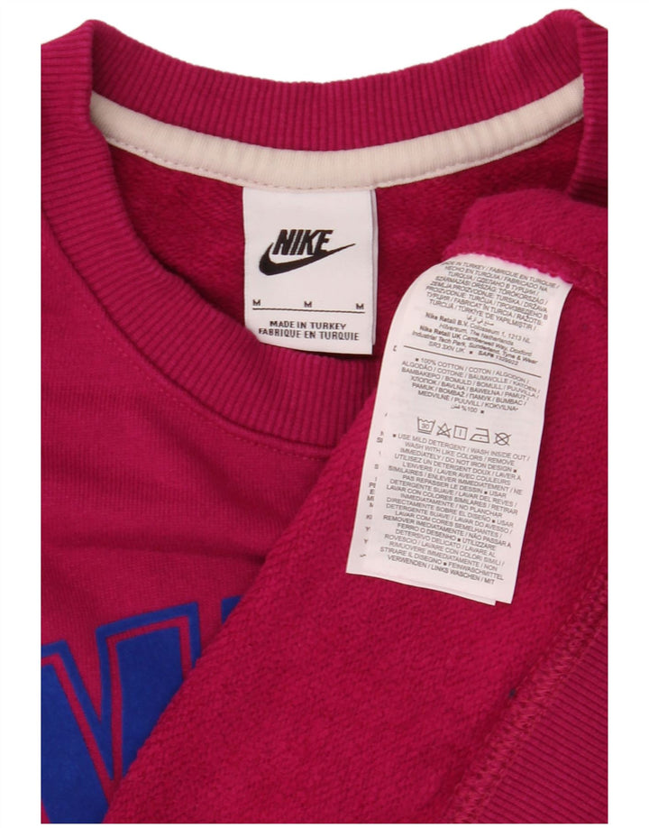Felpa oversize con grafica Nike da donna UK 14 cotone rosa medio