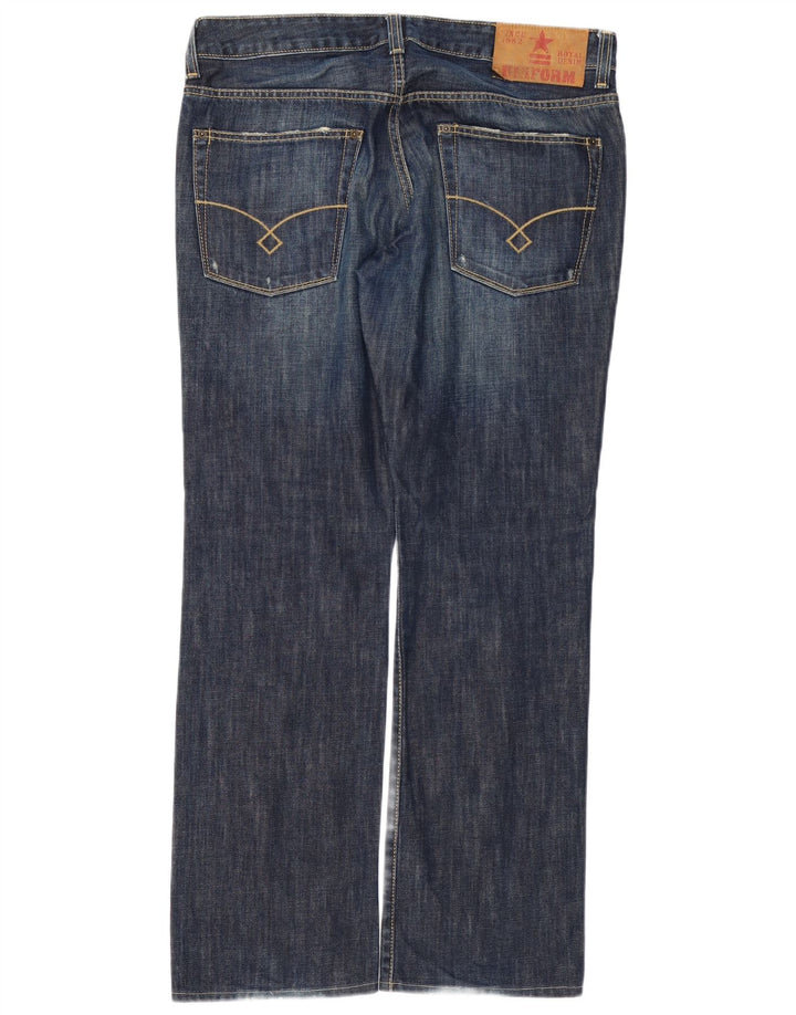 Jeans dritti da uomo uniformi W34 L32 cotone blu