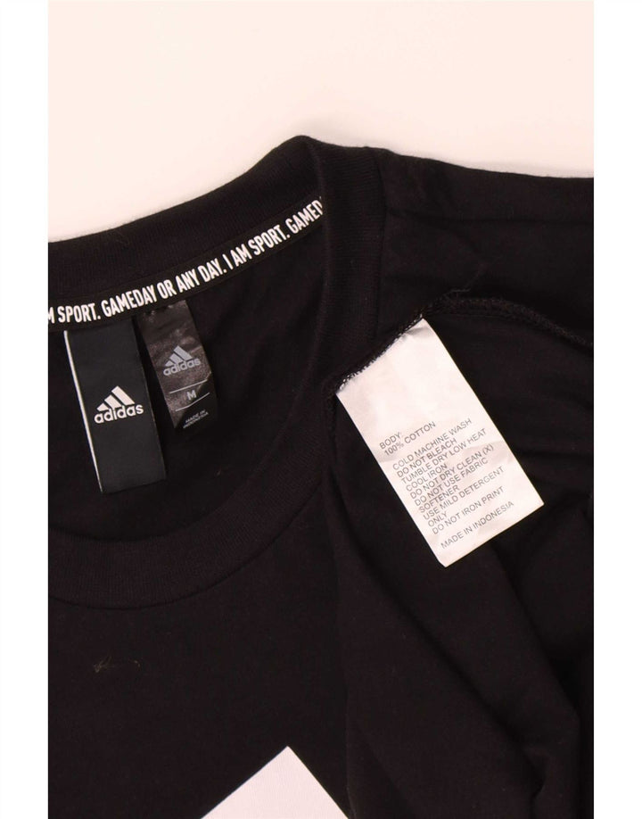 T-shirt grafica da uomo Adidas Top in cotone nero medio
