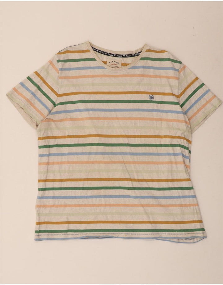 T-shirt da uomo Fat Face Top 2XL cotone a righe multicolore