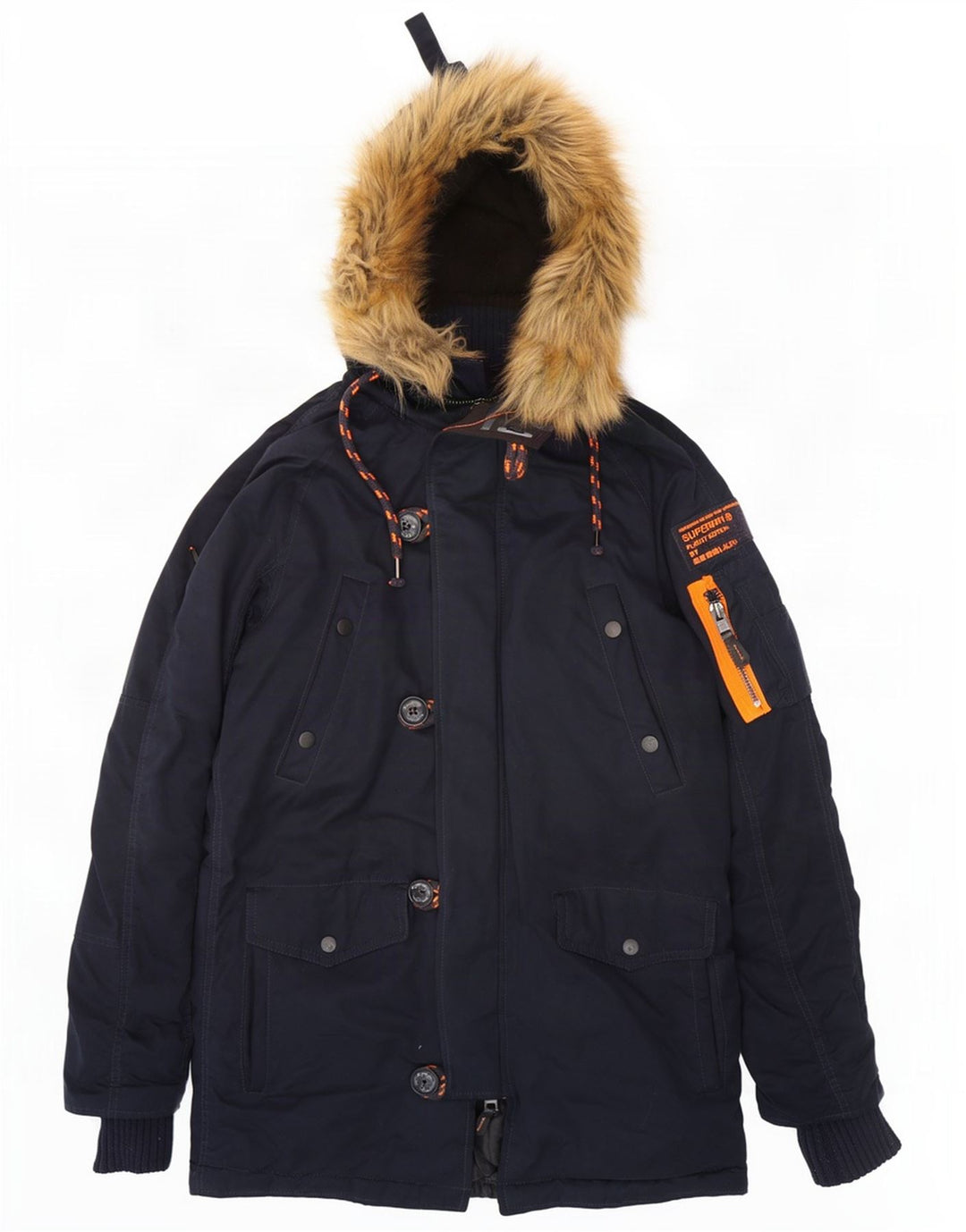 Giacca parka con cappuccio da uomo Superdry The Windparka UK 36 Small Blu Navy