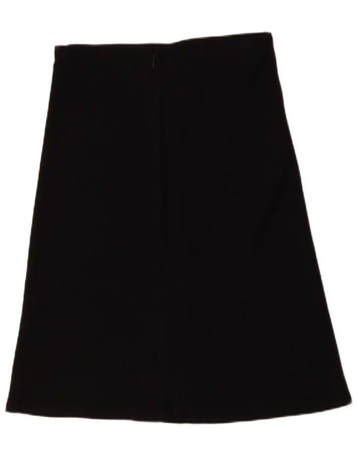 Gonna a trapezio da donna vintage W30 in viscosa nera media