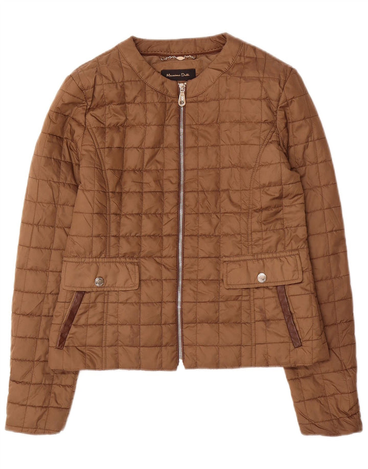 Giacca trapuntata da donna Massimo Dutti UK 12 Poliestere marrone medio