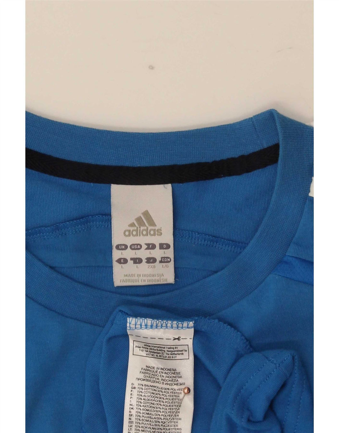 Canotta Adidas Climalite da uomo grande in cotone color block blu