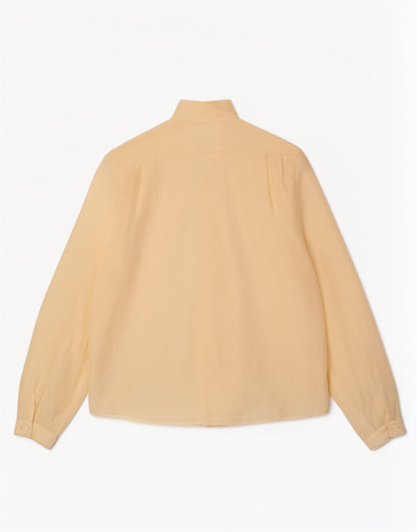 Camicetta da donna vintage con cravatta sul davanti UK 18 XL Beige