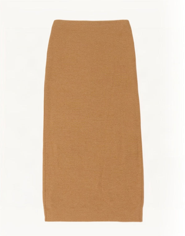 Gonna longuette in maglia da donna Zara piccola W26 poliestere beige