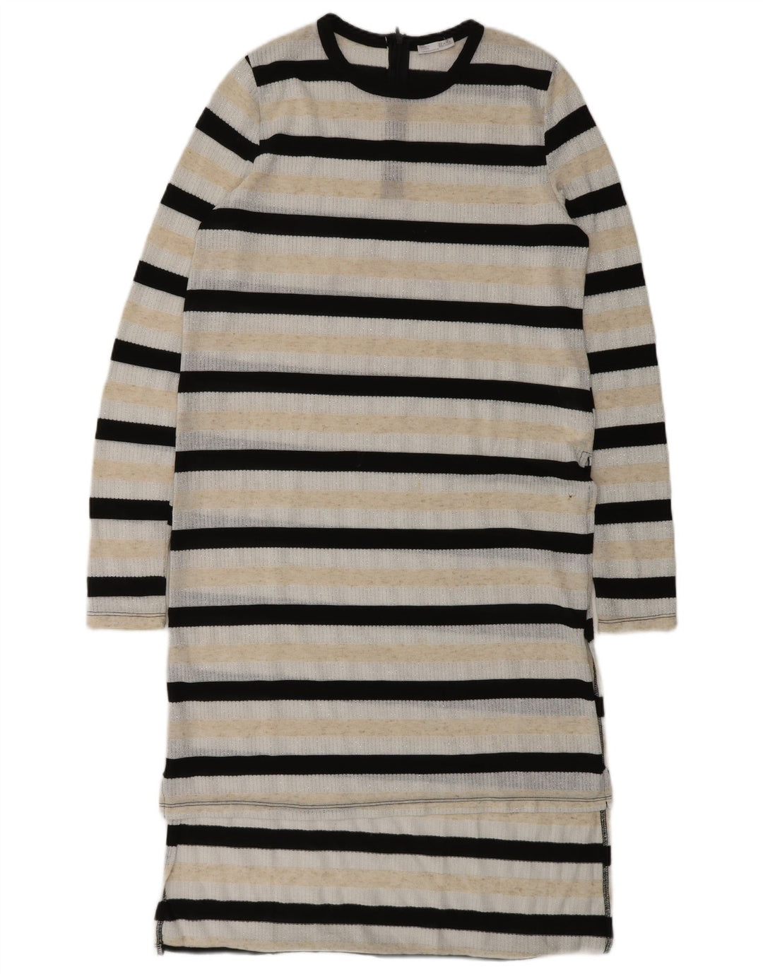 ZARA Womens Long Sleeve Jumper Dress UK 14 Medium Multicoloured Striped