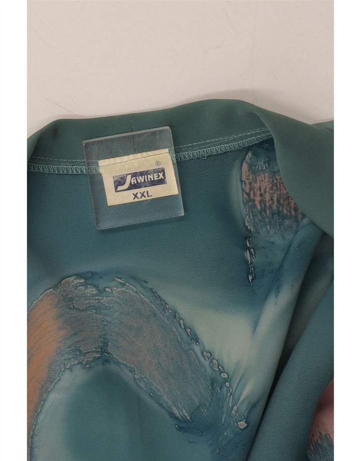 VINTAGE Womens Abstract Pattern 3 Button Blazer Jacket UK 20 2XL Blue Vintage Vintage and Second-Hand Vintage from Messina Hembry 