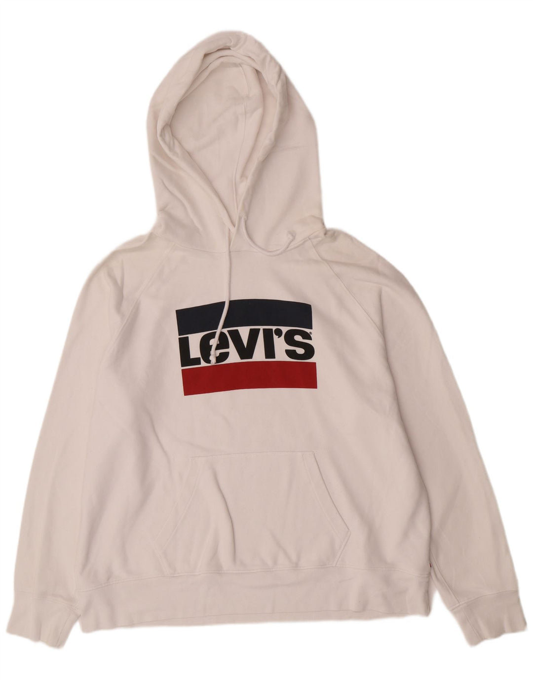 Felpa con cappuccio grafica da uomo LEVI'S XL in cotone bianco