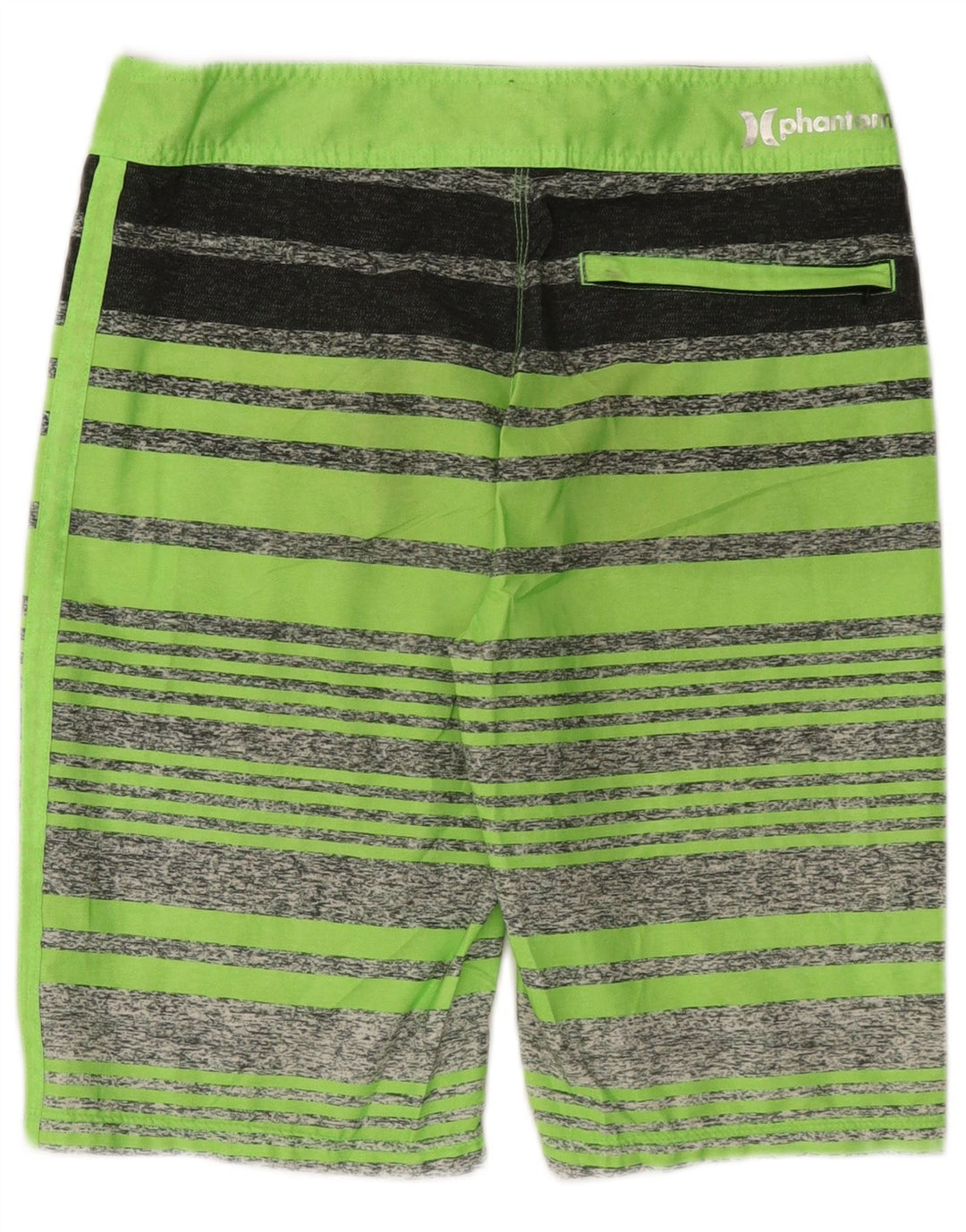 Pantaloncini da bagno grafici da uomo Hurley piccoli in poliestere a righe verdi