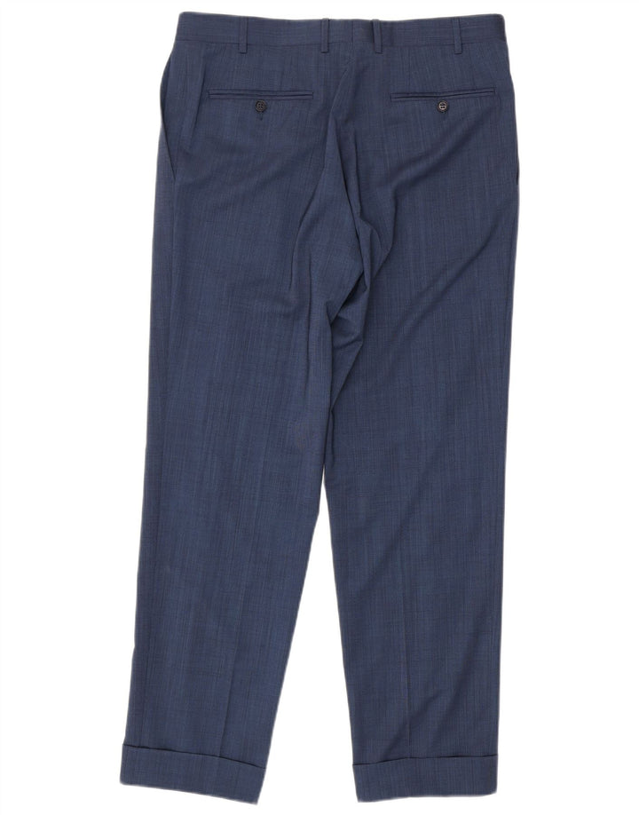 Abito Canali Uomo 2 Bottoni 2 Pezzi IT 50 Large W34 L30 Blu Navy Lana