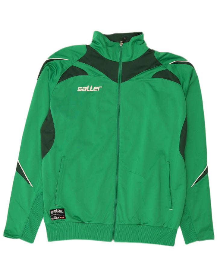 Giacca da tuta grafica da uomo Saller XL verde in poliestere color block