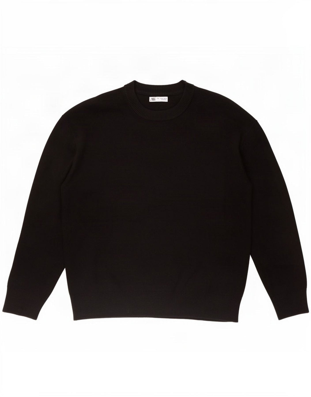 Maglione Zara da uomo girocollo grande in viscosa nera