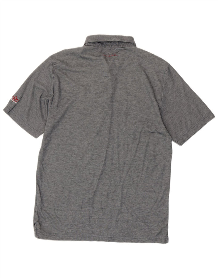 Polo da uomo Travis Mathew in cotone a righe grigio medio