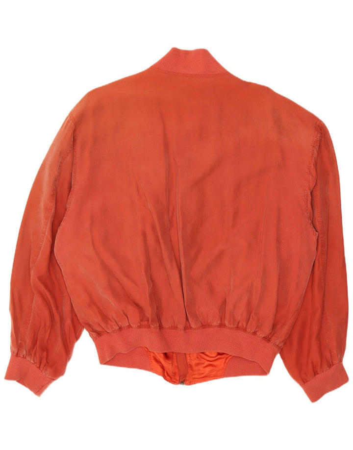 Giubbotto bomber vintage da uomo UK 40 grande seta arancione