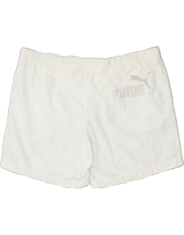 PUMA Mens Graphic Sport Shorts XL White Polyester | Vintage Puma | Thrift | Second-Hand Puma | Used Clothing | Messina Hembry 