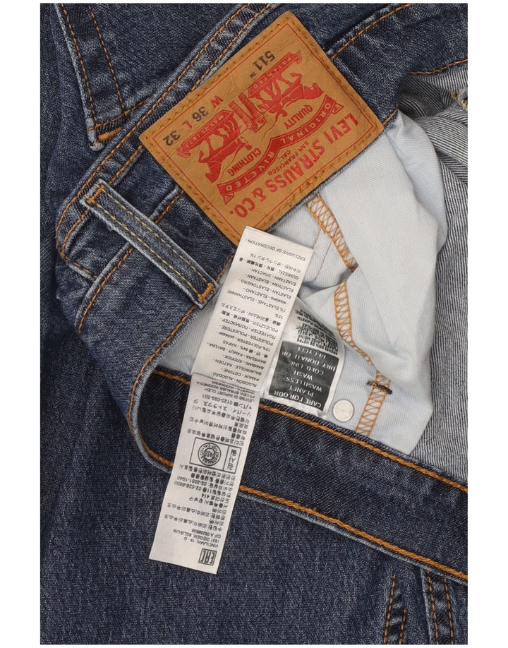 Levi's Uomo 511 Slim Jeans W36 L32 Cotone Blu