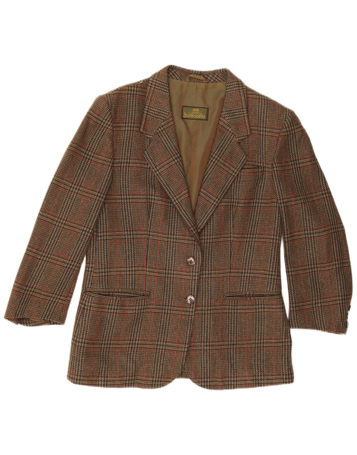 Giacca Blazer da Donna Herno Donna IT 44 Lana Pied De Poule Marrone Medio