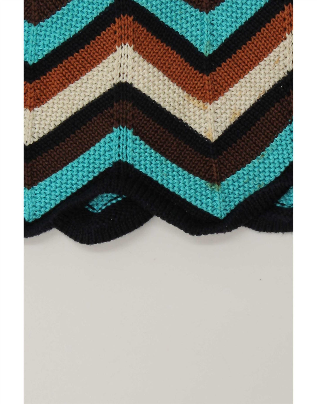 Abito maglione vintage da donna in maglia UK 12 Chevron medio multicolore
