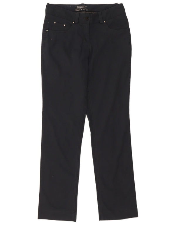 Pantaloni casual dritti Nike da donna Dri Fit UK 10 Small W30 L31 Blu Navy