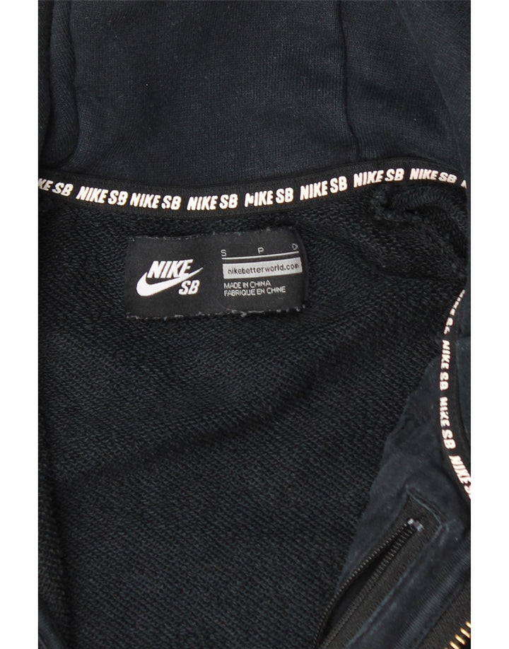 Maglione con cappuccio e zip da uomo NIKE piccolo in cotone nero